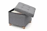 DOMO PAK LIVING Ottoman con piedini in legno