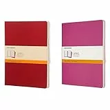 Moleskine Cahier Journal, Set 3 Quaderni con Layout a Righe per Appunti, Copertina a Tinta Unita & Cahier Journal Set 3 Quaderni con Pagina a Righe, Extra Large, Rosa