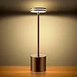 Hapfish Lampada da Tavolo Senza Fili LED, 5000mAh Lampade Scrivania con Ricaricabile, Luce a USB Batteria Dimmerabile, 3 Modalità di Colore, per Comodino/Esterno/Interno/Ristorante