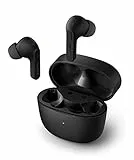 Philips Auricolari Bluetooth Con Microfono Wireless, Resistenti Al Sudore, 18 Ore Di Riproduzione, Morbidi E Confortevoli Earbuds, Auricolari Philips Tat2206Bk/00, Nero, One Size