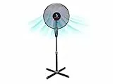 Beper P206VEN100 Ventilatore a Piantana, 35 Watt, Metallo /ABS, Diametro 40 cm, 3 Pale,3 Velocità, Oscillazione e Inclinazione regolabile, Nero