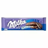 Milka MMMAX, Crema Oreo, Tavoletta di Cioccolato al Latte con Ripieno di Crema Oreo, 100% Latte Alpino, Cacao Sostenibile, 300g