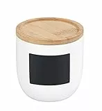 Wenko Contenitore Waia da 0.45 L, pratico barattolo in ceramica di qualità con superficie scrivibile, coperchio in bambù con anello in silicone per conservare alimenti ermetici, Ø 10 x 10 cm