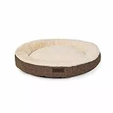 lionto Lettino Cani Rotondo Cuscino Cani Divano Cani Lettino Gatti Donut, 55 cm Ø Marrone
