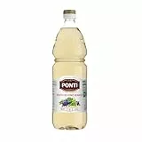 Ponti Aceto di Vino Bianco in Bottiglia da 1L, Delicato di Qualità con Acidità 6% Ottimo Come Condimento per Insalata, Verdure, Carne e Pesce