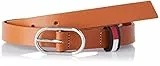 Tommy Jeans Cintura Donna TJW Oval 2.0 Belt Cintura in Pelle, Marrone (Cognac), 100