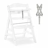 Hauck Seggiolone Pappa in Legno Alpha+ (Legno certificato FSC®) - Resistente al Ribaltamento - Seggiolone Evolutivo da 6 mesi fino a 90 kg - Bianco