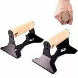 PULLUP & DIP Maniglie per Flessioni in Legno con Manici Ergonomici in Acciaio a Elevata Resistenza –- Push Up Bars Attrezzo per Flessioni per Calisthenics e Fitness