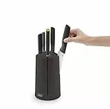 Joseph Joseph - Elevate Knives, set da 5 coltelli in acciaio inossidabile giapponese con ceppo rotante - Colore: nero