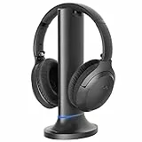 Avantree Opera - Cuffie Senza Fili per Guardare la TV con Trasmettitore Bluetooth, Dock di Ricarica, Auricolari Volume Potenziato per Anziani