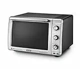 De'Longhi EO32852 Sfornatutto MAXI Forno Elettrico con spegnimento automatico, 32L, Friggitrice ad Aria, termostato regolabile, 7 funzioni di cottura, luce interna, Girarrosto, nero/silver