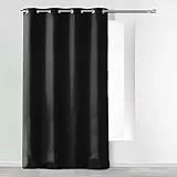 douceur d'Intérieur tenda a occhielli 140 x 260 cm microfibra unita assoluto, Poliestere, Nero, 260 x 140 cm