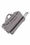 travelite 2 ruote trolley borsa da viaggio taglia L con piega ad espansione, serie bagagli BASICS: morbida con ruote con volume extra, 70 cm, 98 litri (espandibile a 119 litri), Grigio/Arancione