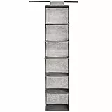 Amazon Basics - Organizer da appendere nell’armadio, 6 livelli, Grigio, 22 x 29 x 23 cm