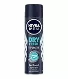 NIVEA MEN Dry Fresh Spray Deodorante 6 x 150 ml, Deodorante uomo con formula Dual Active, Deodorante anti-traspirante per 48 h di intensa freschezza sulla pelle