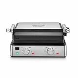 De'Longhi CGH920 MultiGrill, Grill Elettrico con Funzioni di Cottura, App Dedicata, Controllo Elettronico della Temperatura, Piastre Lavabili in Lavastoviglie, 2000W, Argento