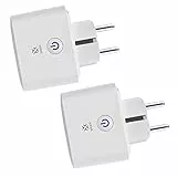 Woox Presa Intelligente 2 Pezzi, Smart Plug WiFi 16A, Testata TÜV, Telecomando luci, Controllo Vocale Compatibile con Alexa/Google Home, Temporizzazione Timer