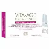 Bottega di LungaVita COLLAGENE CONCENTRATO FIALE VITA-AGE EXCELLENCE - Ampolle di collagene concentrato - Trattamento nutritivo in fiale a base di collagene solubile, cellule staminali da gardenia e resveratrolo - 7 fiale x 2,5 ml