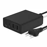 Belkin Stazione di ricarica multi dispositivo USB GaN da 108 W, hub da tavolo per ricarica rapida, 2 USB Type-C, 2 USB-A per iPhone 15, MacBook, Pro, Air, iPad Pro, Air, Samsung Galaxy, Pixel e altri