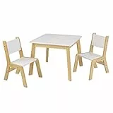 KidKraft Set Tavolo Moderno con 2 Sedie in Legno per Bambini, Tavolino e 2 Sedie, Mobili per Cameretta e Sala Giochi per Bambini, 27025