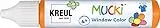 KREUL 24404 - Mucki Window Color, arancione, penna da 29 ml, pittura per finestre a base d'acqua, senza parabeni, senza glutine, senza lattosio, vegan, facile da dipingere, lavabile