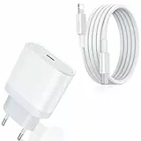 20W Caricabatterie rapido per iPhone [Certificato Apple MFi] Caricabatterie Adattatore USB C con 2M Cavo da USB C a Lightning Compatibile con iPhone 13/13 Pro Max/13 Pro/12/12 Pro/SE/11/XR/XS Max/X/8