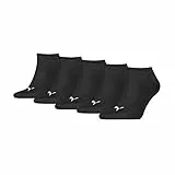 PUMA Puma Unisex Plain Sneaker - Trainer Socks (5 Pack), Calzini Unisex - Adulto, Nero, 43-46 (Pacco da 5)