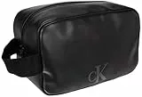 Calvin Klein Jeans Monogram Soft Washbag, Accessori da Viaggio-Portafoglio bi-Fold Uomo, Nero, Taglia Unica