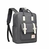 KONO Scuola Zaino Unisex College Zaino leggero casual per viaggi lavoro all'aperto, Ragazzi e ragazze, signore e uomini Zaino quotidiano, Borsa per laptop da 13 pollici (Grigio)