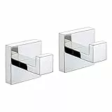 Turs 2 Pezzi Gancio Ganci Portasciugamani Gancio Appendiabiti Asciugamano Gancio da Parete Acciaio Inox SUS304 Bagno Cucina Finitura Lucidato, A7001P-P2