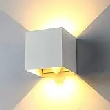 ENCOFT 12W Applique da Parete Esterno Interno con Sensore di Movimento Crepuscolare LED, Lampada da Parete a Luce Bianco Caldo 3000K Angolo Su e Giù Regolabile, IP67 Impermeabile Bianco