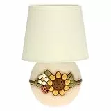 THUN - Lampada da Tavolo Country Piccola - Base Ceramica 15 x16,5 cm h - con Paralume Alta 30 cm