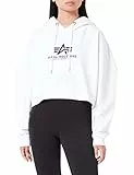 ALPHA INDUSTRIES Basic Hoody Cos Wmn Felpa, White, M Donna
