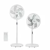 Midea FS40-18BR Ventilatore a Piantana, 3 in 1 Ventilatore Silenzioso 38 dB(A) con Display LED, Telecomando, Ventola a 5 pale, Funzione Turbo, Tomer 8 Ore, 8 Livelli di velocità, Oscillazione 85°