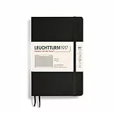 LEUCHTTURM1917 362869 Taccuini Paperback (B6+), Copertina morbida, 123 pagine numerate, Nero, Quadretti