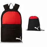 Puma teamGOAL 23 Backpack Core, Zaino Unisex-Adult, Red Black, OSFA & Red-puma Teamgoal 23 Gym Sack, Sacca Sportiva Unisex Adulto, Black, Taglia unica