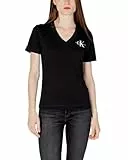 Calvin Klein Jeans MONOLOGO SLIM V-NECK TEE, Donna, Ck Black, S