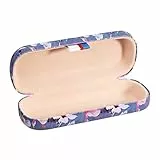 MoKo Custodia Porta Occhiali in Pelle, Custodia Occhiali Universali, Custodia per Occhiali da Sole, Lettura con Imbottitura Interna, Anti Graffi, Chiusura a Scatto, Dim 6,3x6,6x3,8cm, Fiori e Farfalle