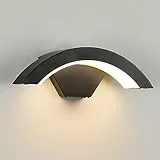 SENQIU Lampada da Parete Esterno Moderna, 24W Applique da Parete Design Curvo, 3000K Luce Bianco Caldo, IP65 Impermeabile Lampade Muro, Adatta per Corridoio Veranda Balcone Giardino Passerella Villa
