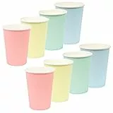 Talking Tables - Bicchieri di carta pastello - Stoviglie di carta riciclabile per compleanni, feste in ufficio, baby shower - Confezione da 8
