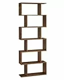 VASAGLE Libreria, Scaffale a 6 Livelli, Mobile di stoccaggio, divisorio divisorio, per Soggiorno, Camera da Letto, Ufficio, Stile Moderno, Marrone Rustico LBC61BX