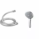 GRIFEMA, Flessibile Tubo Doccia, 1.5 M & , Doccetta Telefono Grande Con 5 Getti, Spruzzo Doccia Anticalcare
