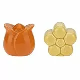 THUN - Set Sale e Pepe Sagomati a Forma di Tulipano e Margherita - Cucina, Altro per la Cucina - Idea Regalo - Linea Country - Porcellana - Pepe 5,5x5x5,5 cm h; Sale 5,5x4x5,5 cm h