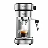Cecotec Caffettiera Express Cafelizzia 790 Acciaio. 1350W, Espressos e Cappuccino, Braccio filtro a doppia uscita con due filtri, pressione 20 bar, serbatoio estraibile 1,2 L, acciaio