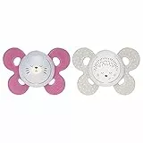 Chicco Physio Comfort Night Bimba Succhietto di Silicone, 16-36 Mesi, 2 Pezzi, Colori Assortiti