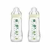 MAM Biberon Easy Active, in Set da 2, con Tettarella Misura 3, Ergonomico, 4+ Mesi, 330 ml, Neutro