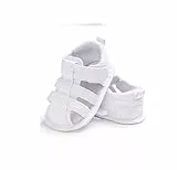 Geagodelia Sandali per bambini Simpatici neonati Ragazzi Tela Suola morbida Presepe Zoccoli Sneakers Piccolo bambino Scava fuori Sandali Scarpe (Bianco, 6-12m)
