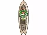 DECLINA Tavola da surf deco Hawaii Paradise,, Tavola da Surf Decorativa, Decorazione della parete, Stampa su alluminio, 100x30 cm
