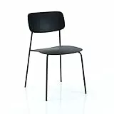 Wink Design Peony Black Set di 4 Sedie Sedia, Nero Opaco, H78x43x51 cm