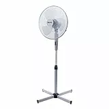 Ventilatore Termozeta a piantana 120cm dal design elegante 3 pale semitrasparenti per uno stile più moderno motore 50W per un flusso d’aria elevato colore bianco con dettagli grigi.